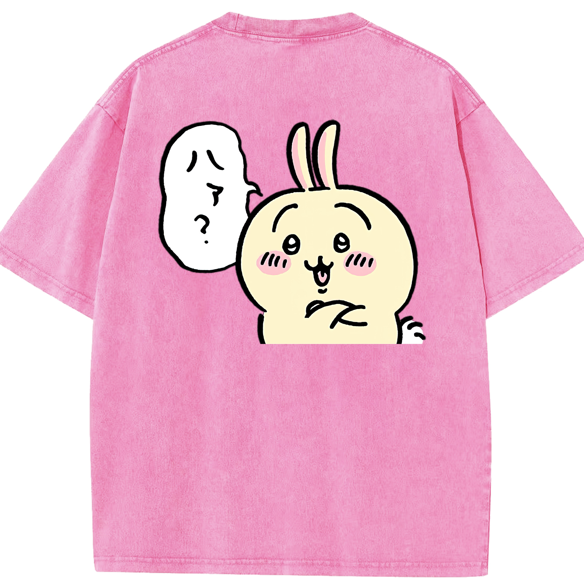 （画像用） ちいかわ うさぎ Chii-kawa usagi 綿100% ヴィンテージ風 半袖Tシャツ（背面プリント）